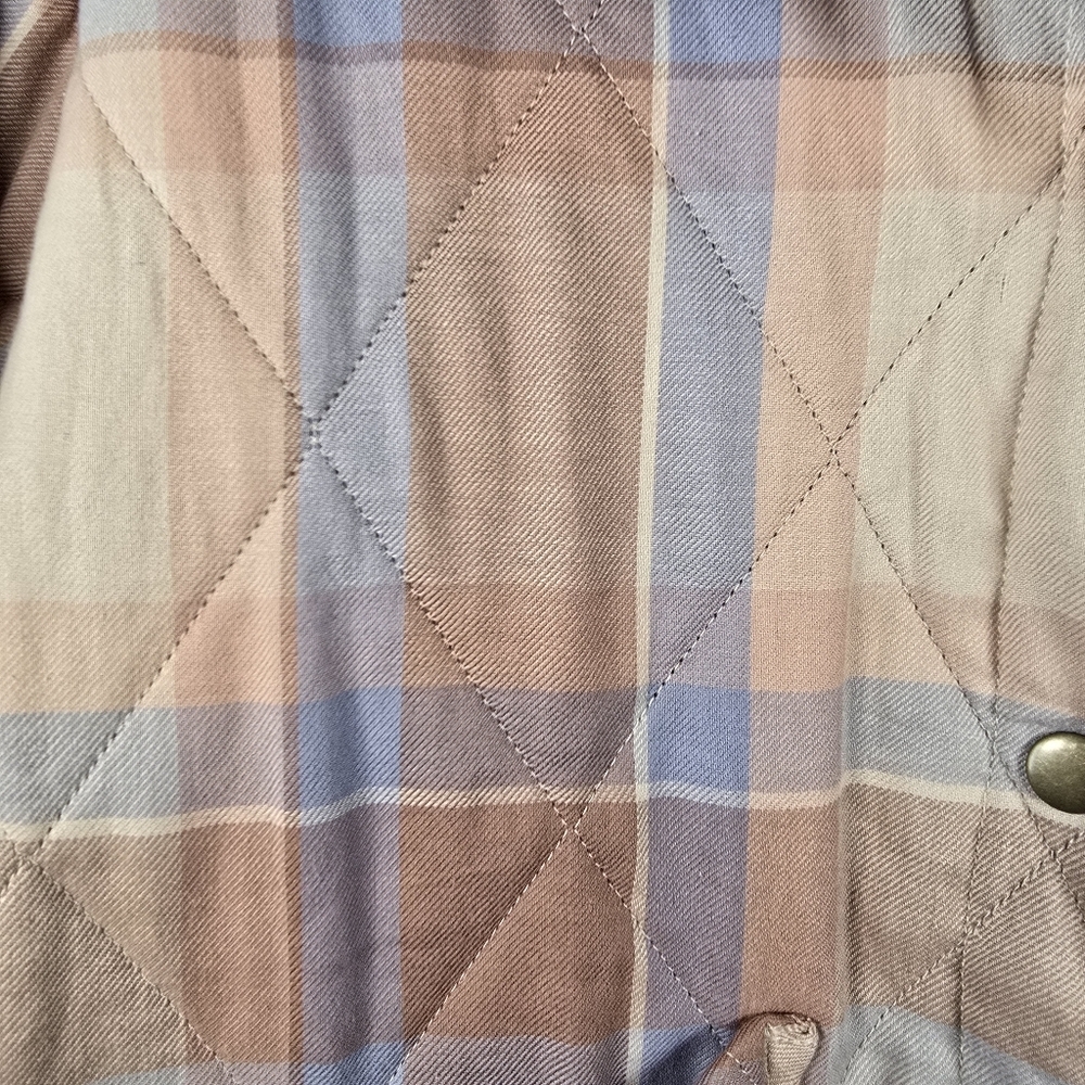 Z Supply Maya Quilted Plaid Snap Closure Jacket Patch Hip Pockets Size XS - Picture 8 of 16